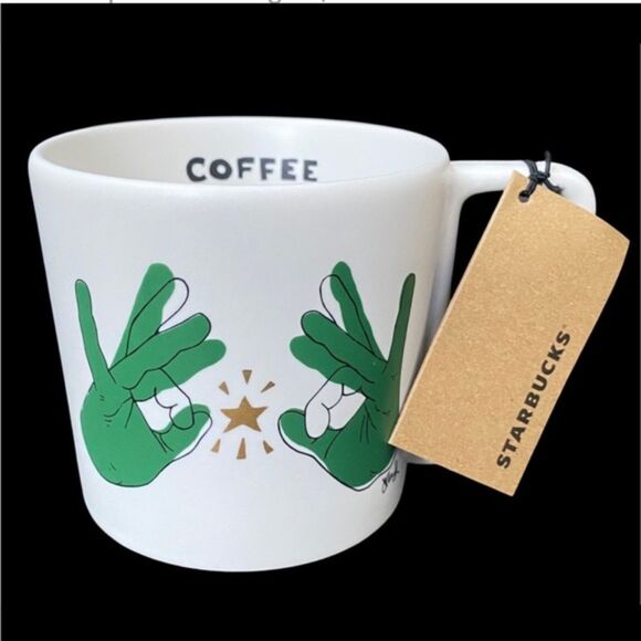 Starbucks Sign Language Coffee Brings Us Together ASL Mug Jena Floyd 2019 NWT - Picture 1 of 11